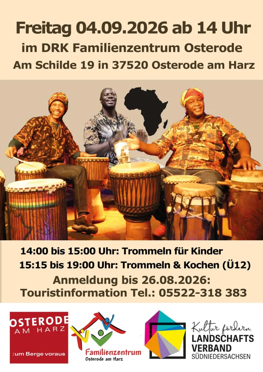 Afrikanischer Trommelworkshop und afrikanisch kochen