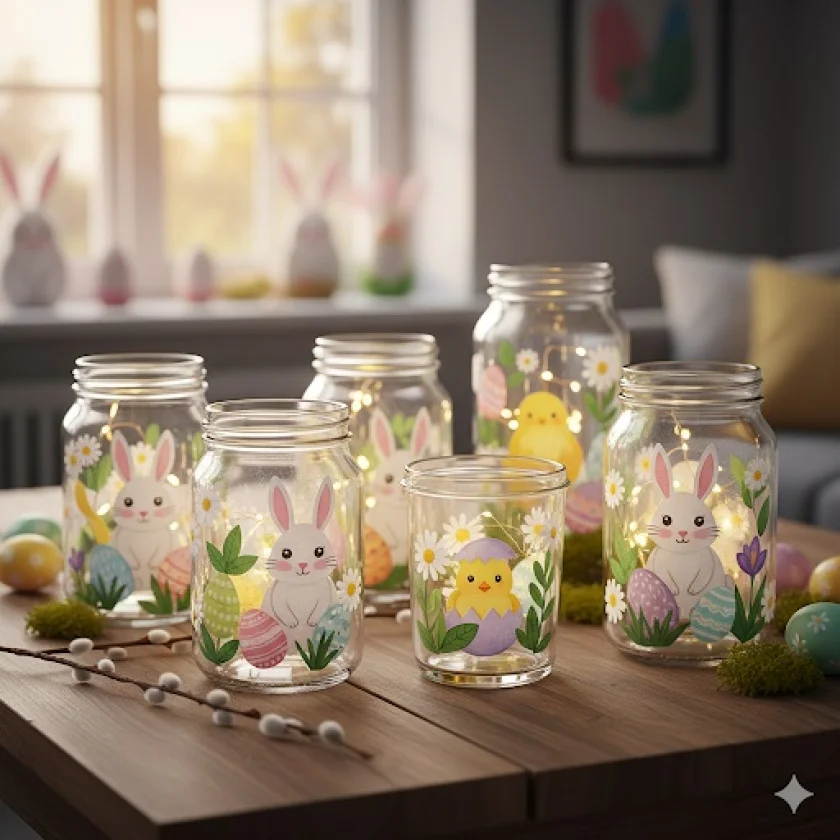 Bastelprogramm Osterferien - Osterlichter im Glas