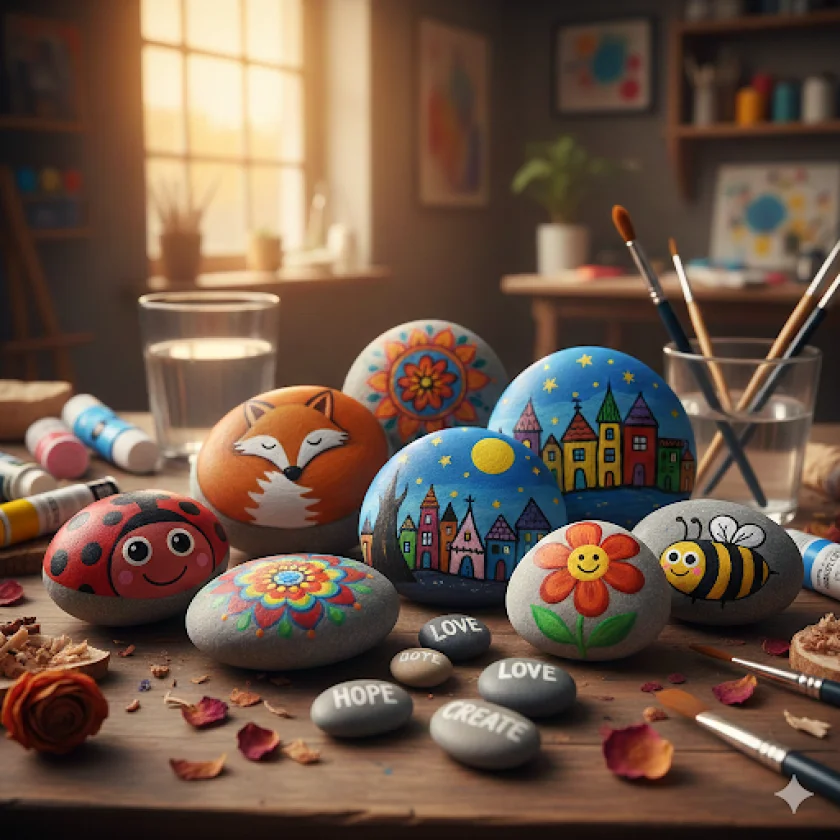 Bastelprogramm Osterferien - Steine bemalen