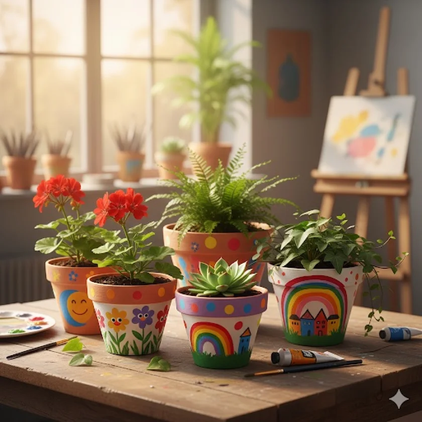 Bastelprogramm Osterferien - Tontöpfe bemalen und bepflanzen