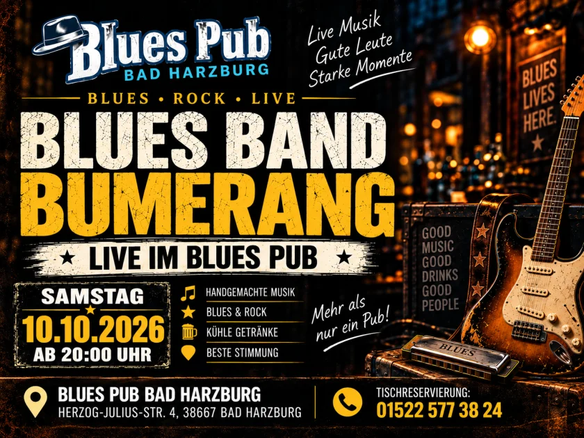 BLUES BAND BUMERANG LIVE! - handgemachten Blues & Rock