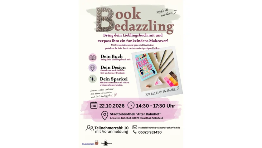 Book Bedazzling - Bring dein Lieblingsbuch mit und verpass ihm ein funkelndes Makeover!