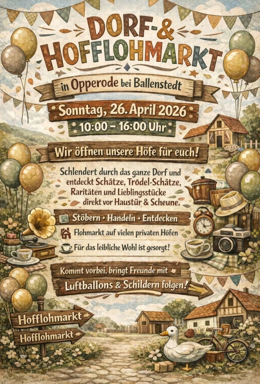 Dorfflohmarkt Opperode - Wir öffnen unsere Höfe für euch!