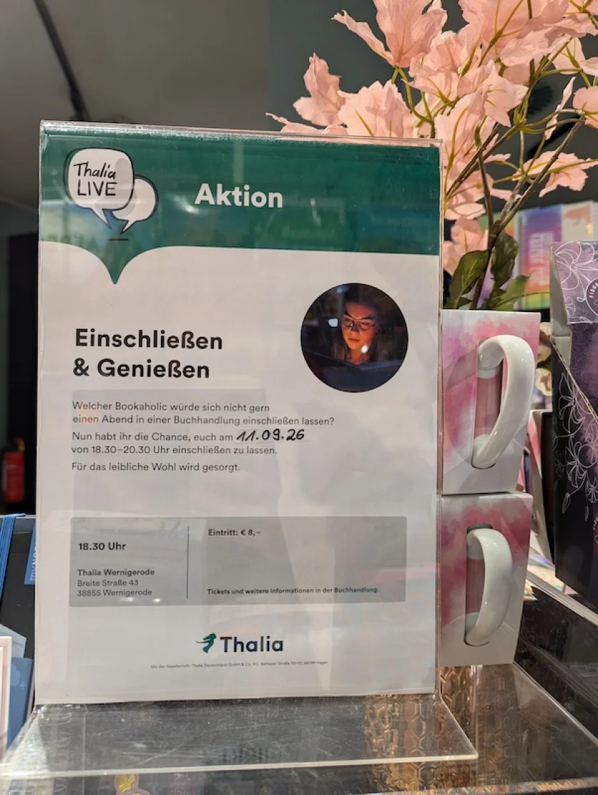 Einschließen & Genießen - Einschließen & Genießen: Welcher Bookaholic würde sich nicht gern einen Abend in einer Buchhandlung einschließen lassen?