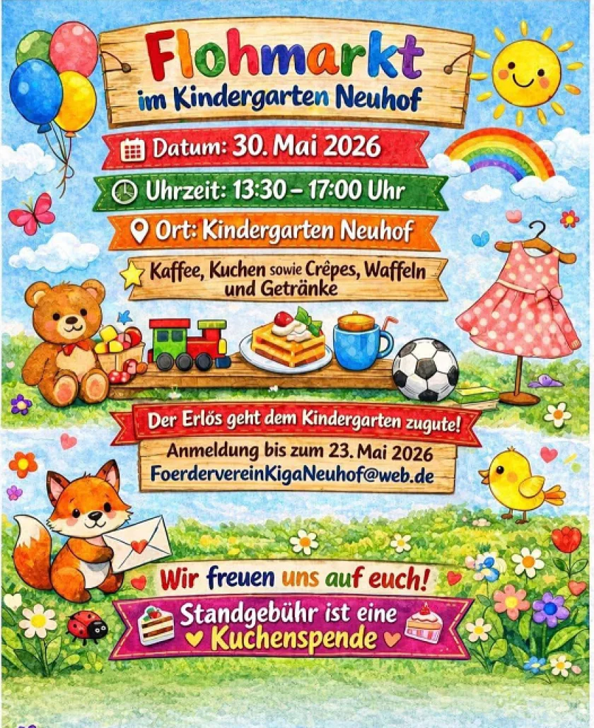 Flohmarkt - Wir freuen uns auf eure Teilnahme und / oder euren Besuch!
