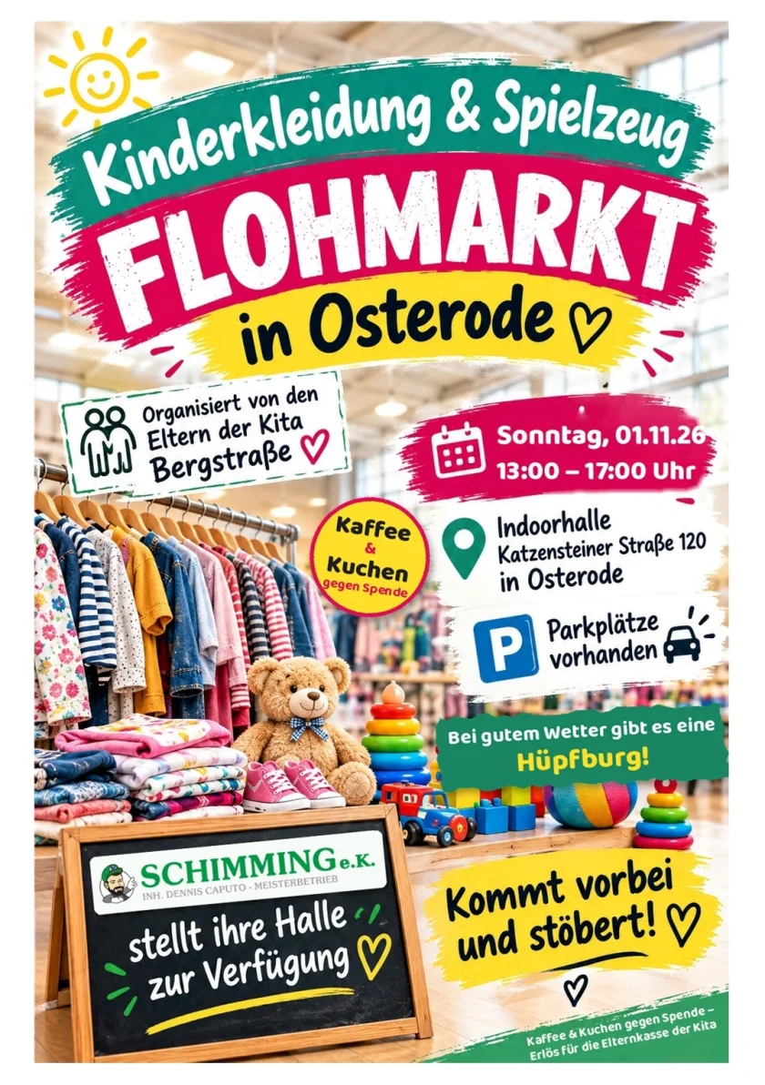 Flohmarkt der Eltern des Kindergartens Bergstraße - Die Eltern des Kindergarten Bergstraße verkaufen auf dem Flohmarkt Kinderkleidung, Kinderausrüstung und Spielsachen.