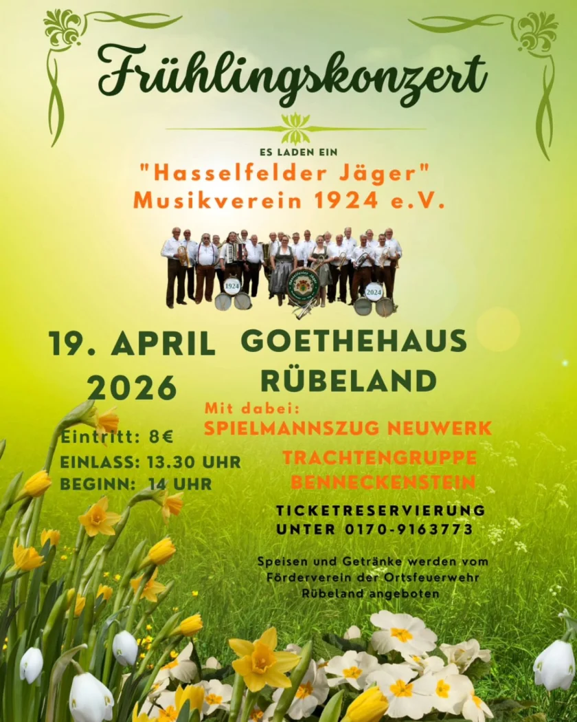Frühlingskonzert - im Goethehaus Rübeland