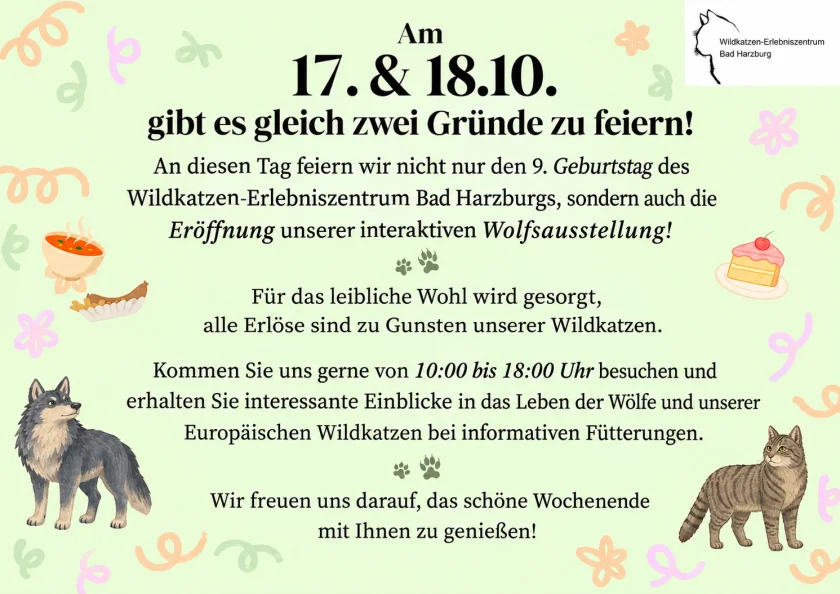 Geburtstag Wildkatzen-Erlebniszentrum & Eröffnung interaktive Wolfsausstellung