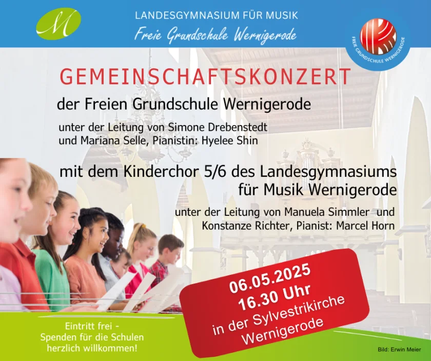 Gemeinschaftskonzert Landesgymnasium mit der Freien Grundschule Wernigerode