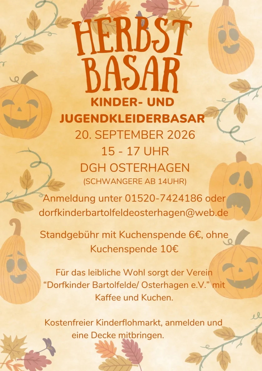 Herbstbasar (Kinder- und Jugendkleiderbasar)