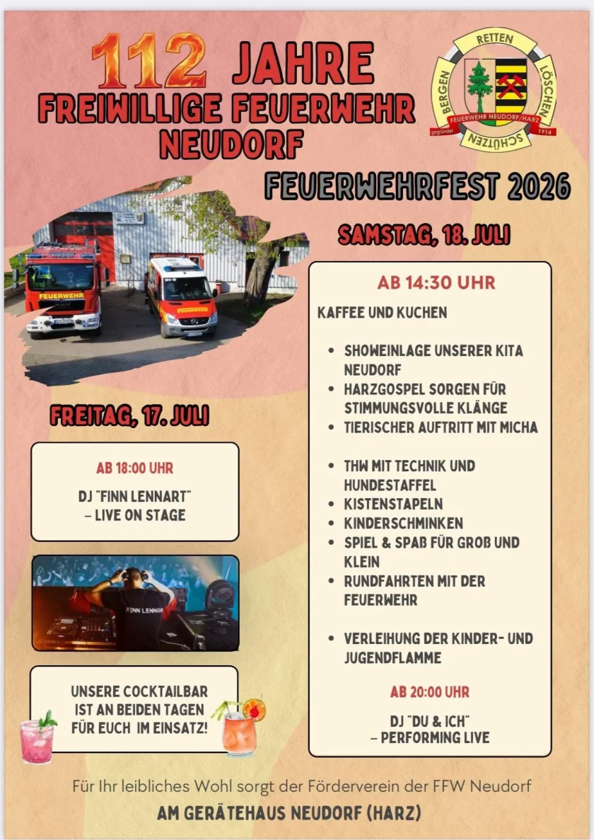112 Jahre Freiwillige Feuerwehr Neudorf