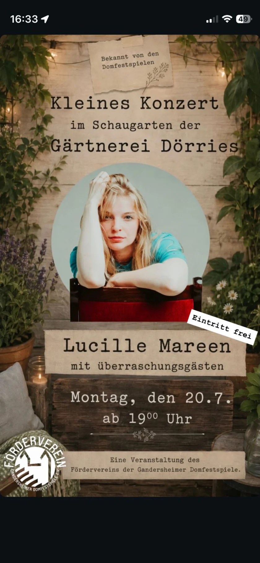 Kleines Konzert im Schaugarten der Gärtnerei Dörries