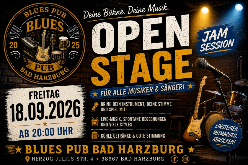 OPEN STAGE JAM SESSION IM BLUES PUB