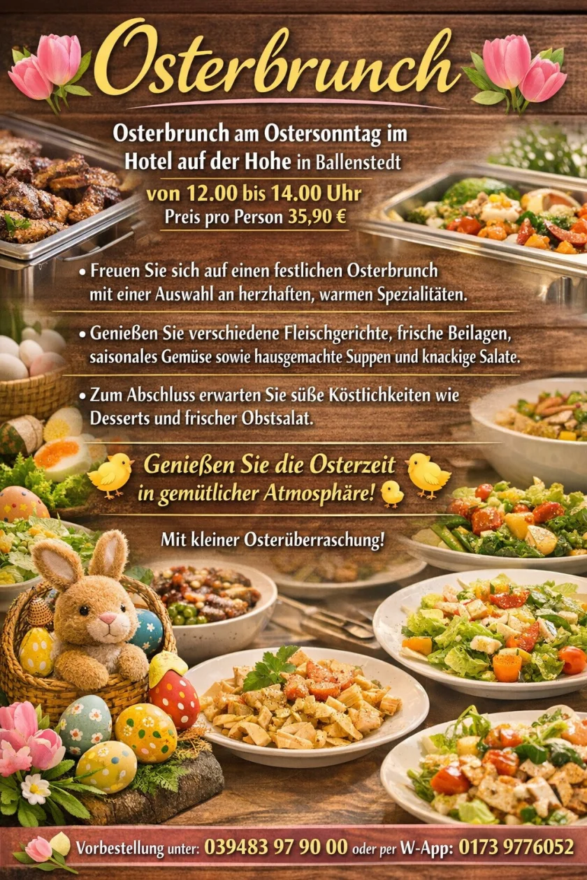 Osterbrunch im Hotel auf der Hohe - Osterbrunch – Frühlingsgenuss in besonderem Ambiente 🐣