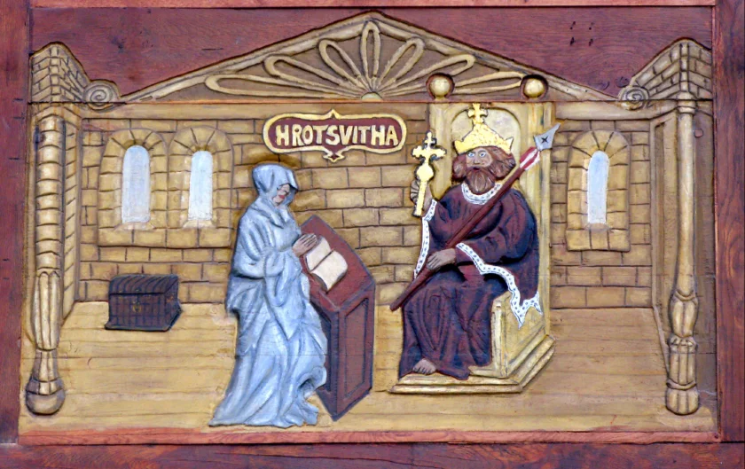 Roswitha-Vortrag in der Bücherei