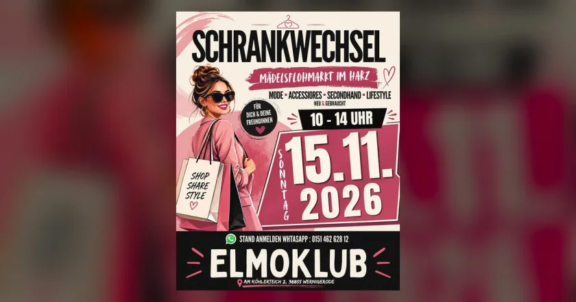 SCHRANKWECHSEL – MÄDELSFLOHMARKT - IM ELMOKLUB WERNIGERODE