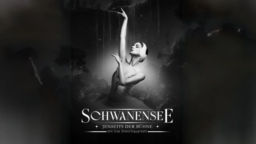 Schwanensee – jenseits der Bühne. Mit Streichquartett - Grand Classic Ballet - Ein immersives Ballett-Erlebnis mit Live-Streichquartett – Tschaikowskys Meisterwerk so nah wie nie zuvor.