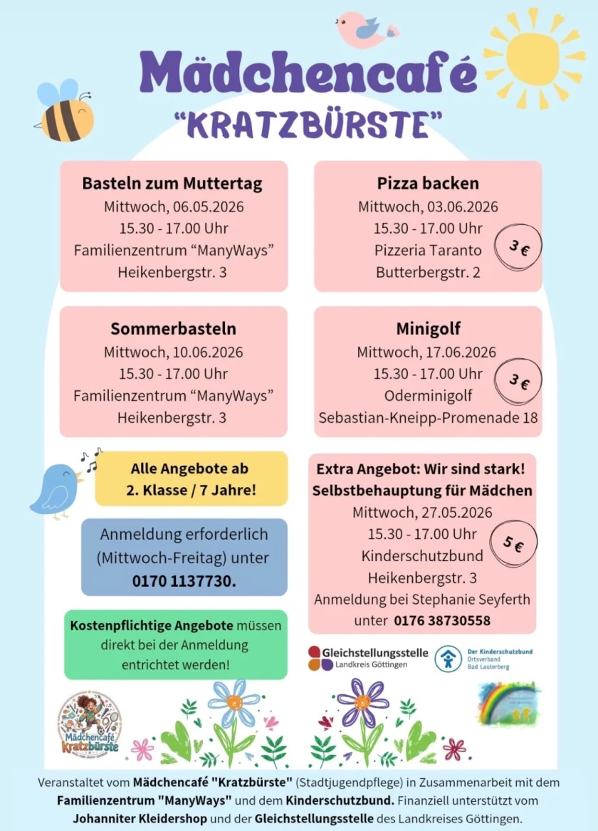 Sommerbasteln - Mädchencafé "Kratzbürste" lädt ein zum...