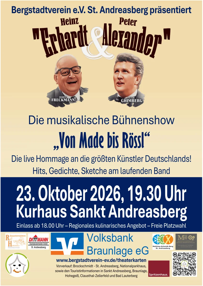 Theaterstück Erhardt & Alexander "Von Made bis Rössl"