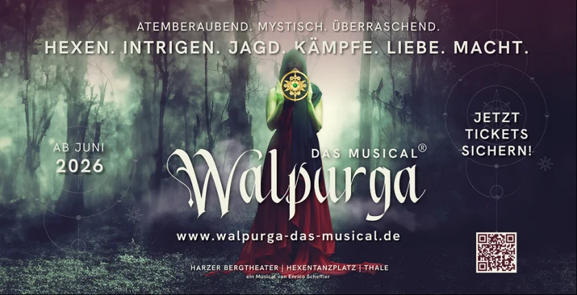 Walpurga - Das Musical© - Die Reise geht weiter. Erlebt die Kraft der Liebe, den Kampf zwischen Licht und Schatten – und lasst Euch von einer Geschichte mitreißen, die alle Sinne berührt.