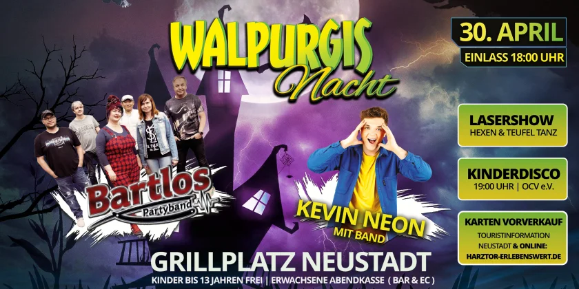 Walpurgis 2026 – Harztor | Band Bartlos & Kevin Neon