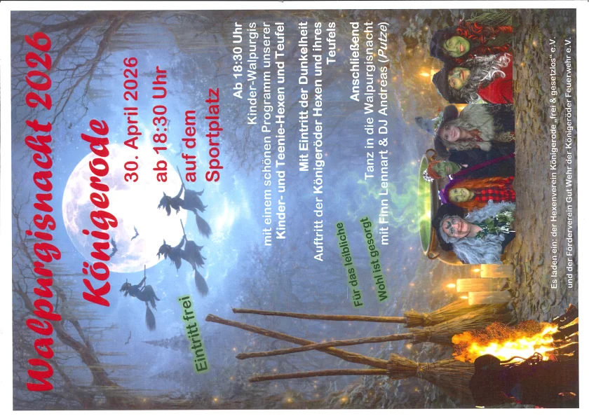 Walpurgisnacht in Königerode - Hexenflug zum Hexenspuk!