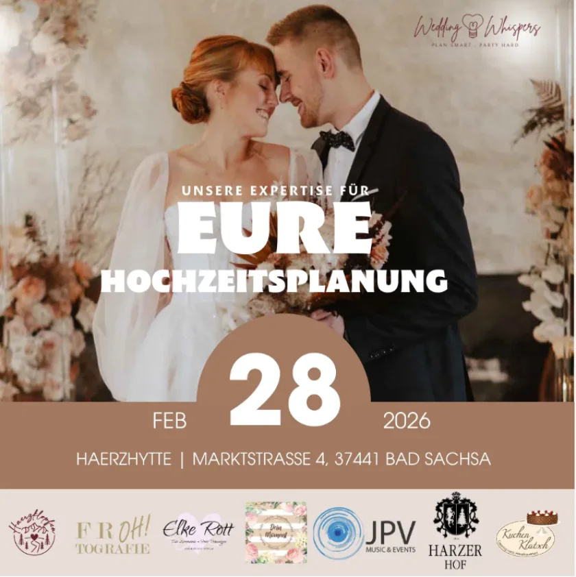 Wedding Whispers- Plan smart. Party hard - Der Heiratsantrag ist ganz frisch und ihr habt keine Ahnung, wo ihr bei der Hochzeitsplanung anfangen sollt und was eigentlich wichtig ist?